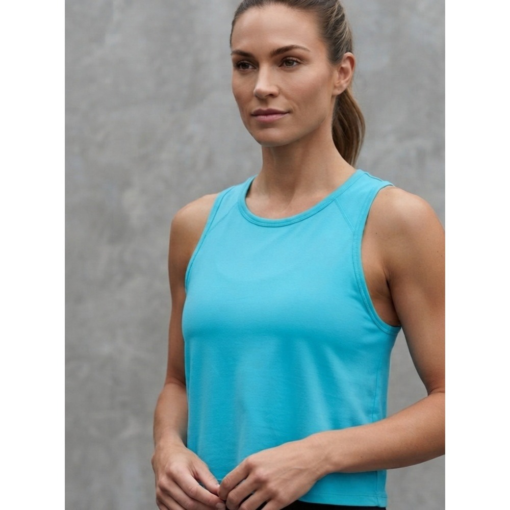 OFFLINE by Aerie Turquoise Blue Cropped Activewear‎ Tank Top XXS